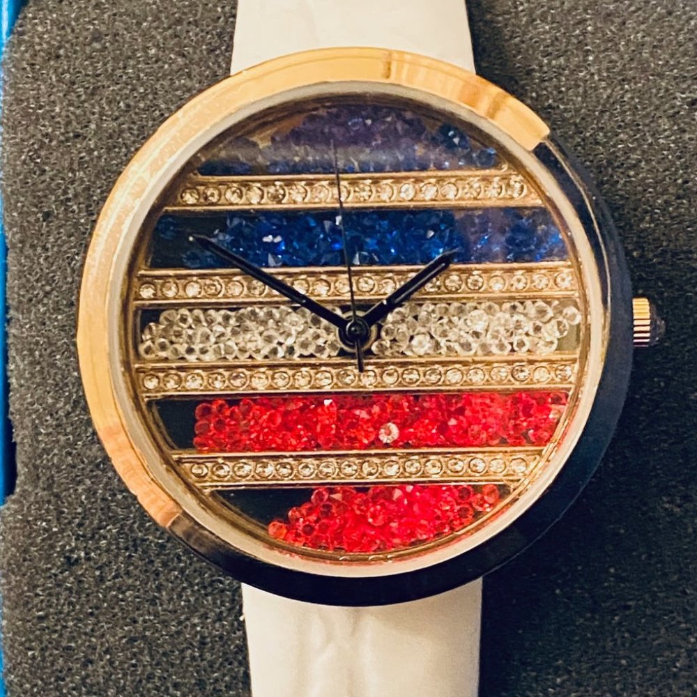Real Americana RED, WHITE and BLUE Sterling Watch - NEW Victoria Wieck